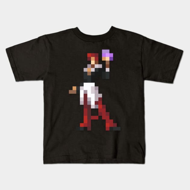 Iori low-res pixelart Kids T-Shirt by JinnPixel